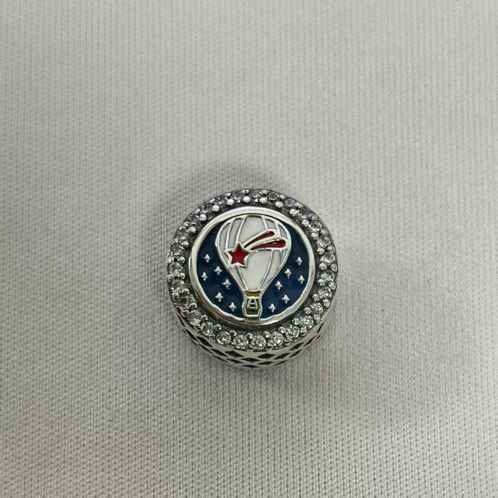 Pandora New Mexico Fiesta Hot Air Balloon Bead Button Charm, S925 Silver Jewelry